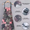 LECTNORE Chefs Kitchen Aprons, Floral Aprons for Women Adjustable Apron