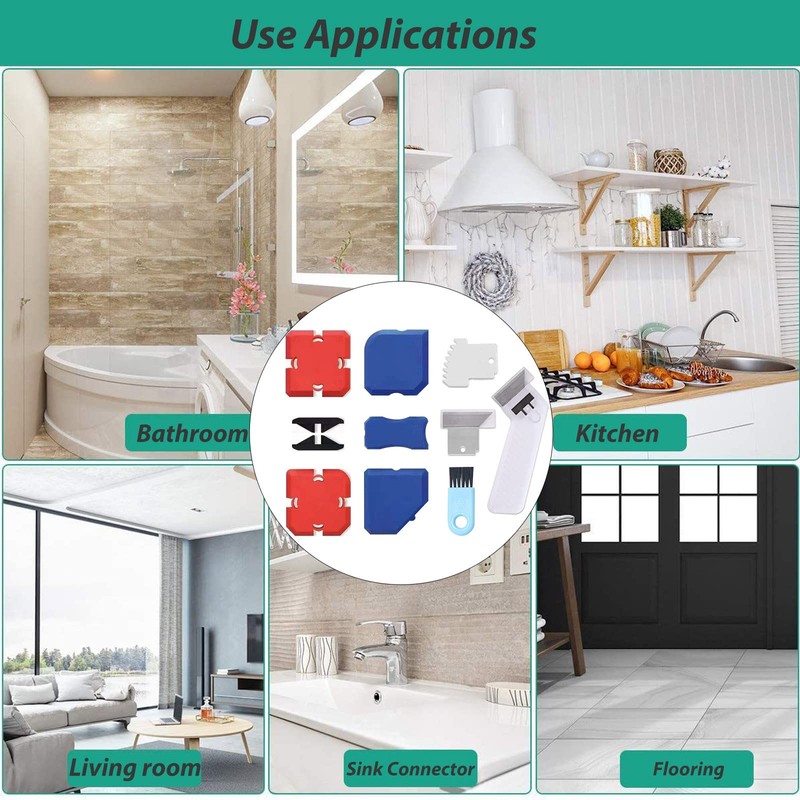 Yoki Peony Professional Silicone Caulking Tool Kit, Reusable Silicone Profiling