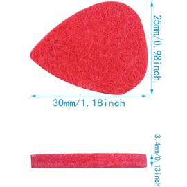 Suitink 24 Pieces Felt Ukulele Picks,Felt Heart Shape Picks for Ukulele, Guitar, Bass, Autoharp, Banjo