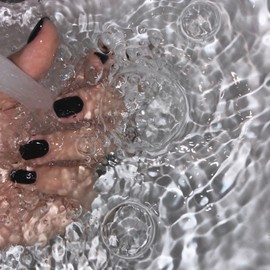 CHAONENG 24pc Black Matte Press-on Nails Kit with Glue, Tabs, File & 12 Sizes