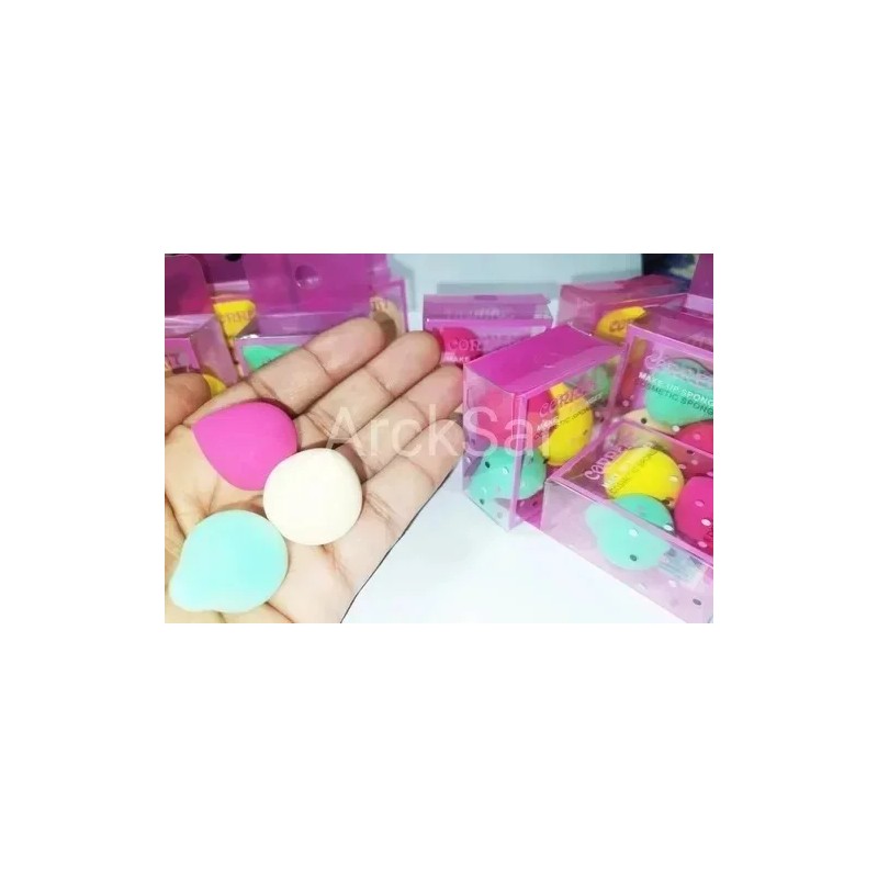 CB Kit 12 Cajitas De 3 Esponjas Maquillaje Profesional Mayoreo