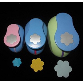Fascola Set of 3pcs Flower (1 inch+1.5 inch+2 inch )craft punch set round Paper Punch Punch Craft Scrapbooking eva punches (Flower)