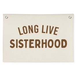 XYDEG Girls Room Decor,Long Live Sisterhood Canvas Banner,Nursery Playroom Wall Decor for Girls Bedroom Toddler Decorations Teen Girls Room Decor,Twins Bedroom Decor Flag Canvas Banner 30x20 Inch