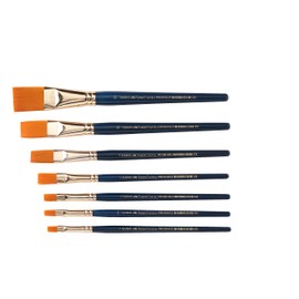 Faber Castell Synthetic Hair Flat Paint Brush, Assorted - Set of 7