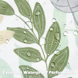 CaliTime Throw Pillow Covers Outdoor Waterproof Pack of 2 Cozy Flourishing Leaves Branches Decorative Cushion Cases for Garden Patio Tent Balcony Couch Sofa 18 X 18 Inches Sage Green Beige Grey