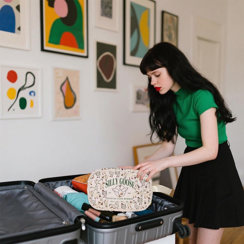 Silly Goose Merch Inspire Clear Makeup Bag Kawaii Goose Lover