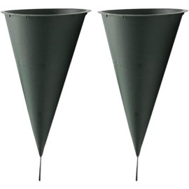 Cemetery Vases for Grave with Spikes Flowers Holder Decorations  Outdoor Memorial Markers Floral Plastic Pot Metal Ground Stakes Medium Set of 12 - Size: Large, Item Package Quanti: 2