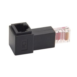 jser Left Angled 90 Degree 8P8C FTP STP UTP Cat 5e Male to Female LAN Ethernet Network Extension Adapter