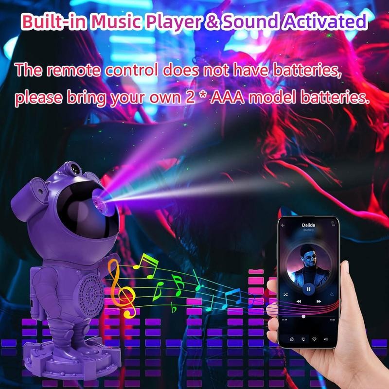 Astronaut Design Star Projector Lights, Galaxy-Projector Light with BT Speaker,