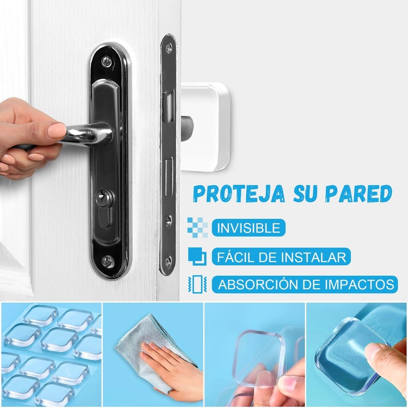 Tope para Puerta, 12 PCS Protector de Pared de Silicona,