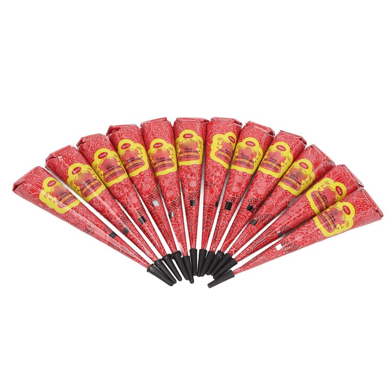 12pcs 0.9oz Temporary Tattoo Paste Red Professional Waterproof Safe DIY