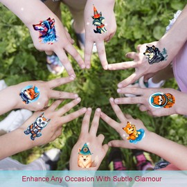 WEDDARA 101+ Wolf Temporary Tattoos for Kids & Adults – Waterproof, Non-Toxic, Skin-Safe Wolf Designs – Party Favors & Gifts