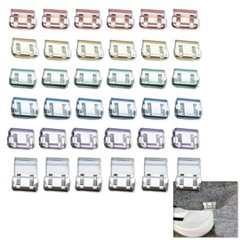 LINKSORA Pants Hem Clips, Waist Adjustment Buttons, Stopper, Temporary Fastening Clip, Anti-Slip, Craft Supplies, Convenient Storage, Multipurpose, 36 Pieces (Set of 6 Colors)