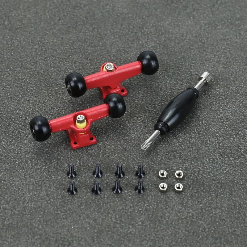 DisplayMore 19PCS Fingerboard Skateboard Bearing Wheels Tool Set, 30mm Red