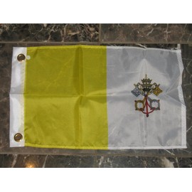 Vatican City Flag 12x18 Holy See Papal State Pope Rome Italy Roman Catholic Church 12"x18" Banner