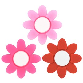 YELARXI Tennis Racket Vibration Dampener Soft Silicone Racket Shock Absorber, Fit for Tennis Racquet String - Flower Shaped (Light Pink/Hot Pink/Red, 3Pcs)