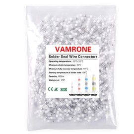 100PCS Waterproof Solder Seal Wire Connectors AWG 26-24, White Heat Shrink Butt Connectors Terminals Solder Sleeve Wire Splice Connector for Marine Boat Wire Joint