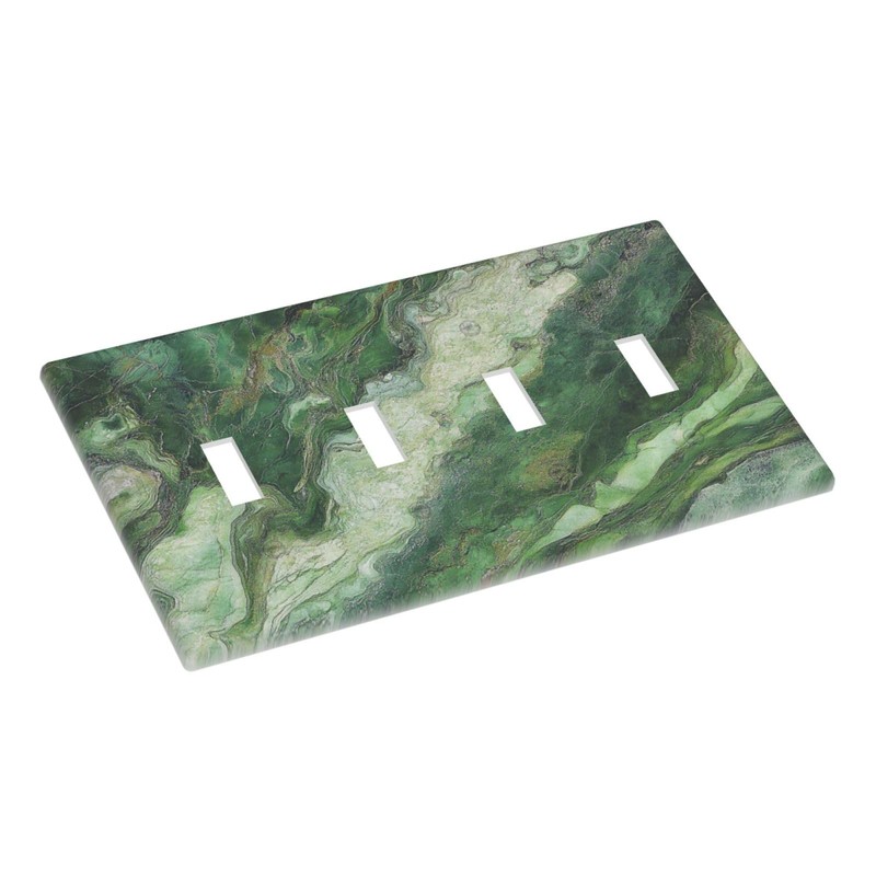 JDAKHD Light Switch Cover Plate Green Marble-Like Texture with Abstract