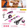 143 Pcs Pink Homeowner Tool Set with 3.6V Cordless Screwdriver