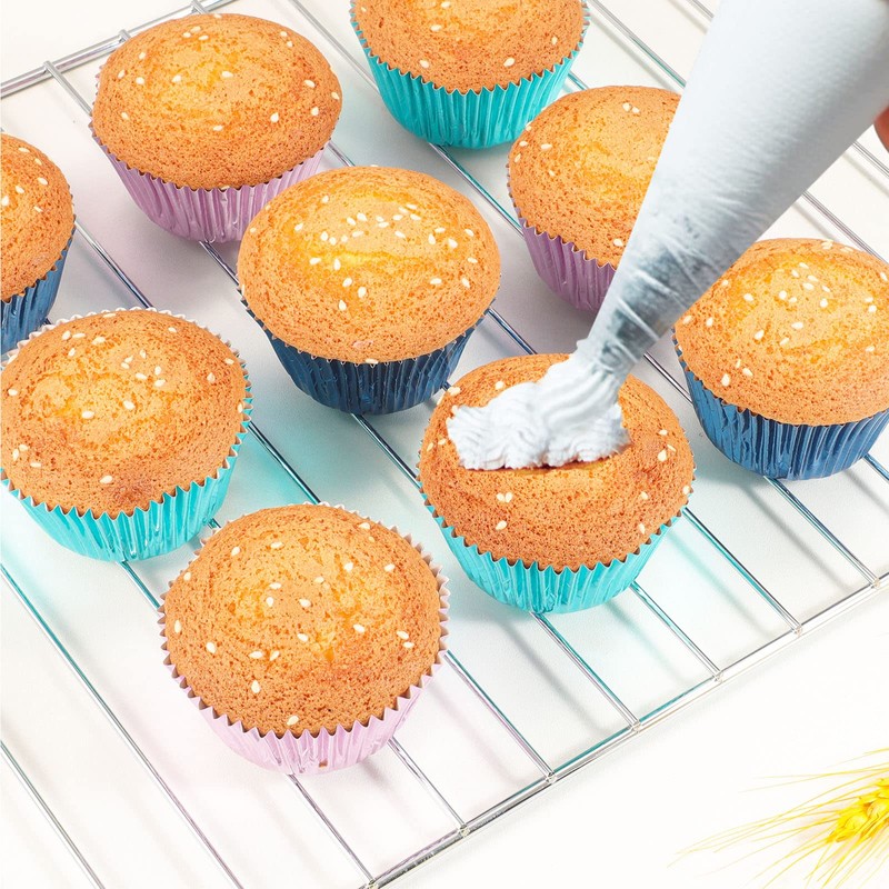 Caperci Aqua Sky Foil Cupcake Liners Standard Size Baking Cups