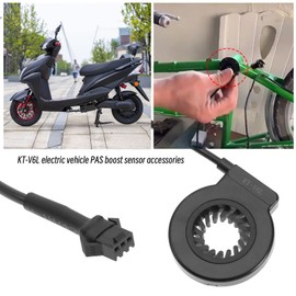 ECSiNG Electric Bicycle Pedal KT-V6L 6 Magnets Singal Hall Assist Sensor PAS Pedal System Waterproof Plug Cadence Speed E-Bike Sensor Accessories Black Socket Plug