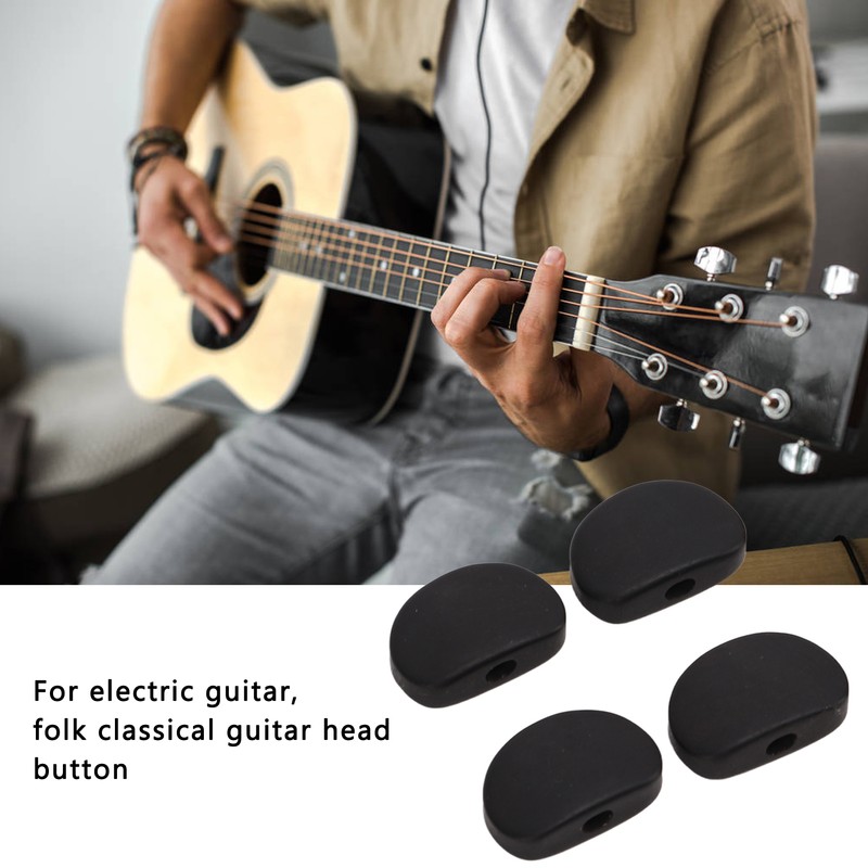 6Set Guitar Tuning Peg Buttons Ebony Metal Tuner Machine Head