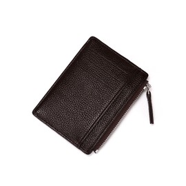 RisePlus Slim Wallet with RFID Protection, Card Case, Men's Mini Leather Wallet, Wallet with Coin Compartment, 5 Card Slots & Magic Wallet, Small, Thin and Practical for Everyday Use, Brown-004