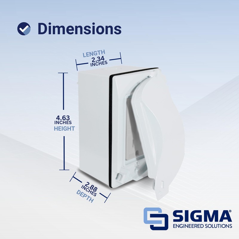 SIGMA ENGINEERED SOLUTIONS 16446WH Universal Metal Weatherproof Outdoor Electrical Outlet