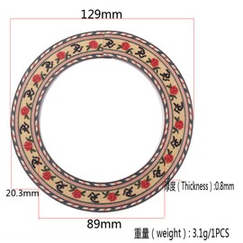 RuiJOTWAT 1Pc Rosette Rosewood Maple For Acoustic Classical Guitar Hand-Engraved Pattern