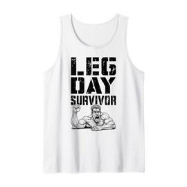 Leg Day Survivor Funny Bodybuilder Gym Squat Training Muscle Tank Top