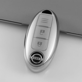 [Kinotaka] Nissan/Mitsubishi ek Cross EV Exclusive TPU Key Case, Juke, New Notebook, Days, Cross, X-Trail, Tiana, Murano, Sunny, 3 Button Design Key Cover, Silver
