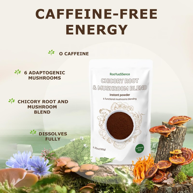 Chicory Root and Mushroom Blend, 6 Functional Mushrooms, Chicory Root