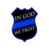 CafePress in God We Trust Blue Line Sticker Oval Car