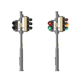 Evemodel Set of 2 Track H0 1:87 Model Right Traffic Light Pedestrian Light and LEDs Lamp Vehicle