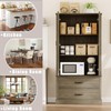 IDEALHOUSE Kitchen Pantry Storage Cabinet with Barn Doors, Drawer, and