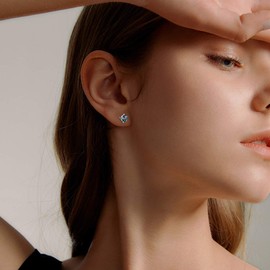 Aurora Tears Sagittarius Stud Earrings 925 Sterling Sliver 12 Zodiac Sign Constellation Horoscope with Mystic Rainbow Topaz Jewellery Gift for Women and Girls DE0245S