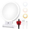 tubbede 1X/30X Lighted Makeup Mirror with Magnification, Double-Sided Switch, 3-Color