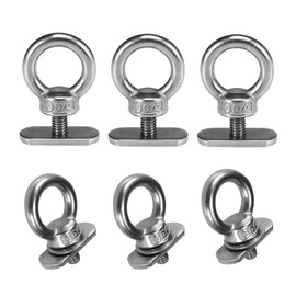 iweener Stainless Steel Kayak Track Mount Tie Down Eyelet Rail for Kayak Canoe Boat Bungee Cord or Ropes 6 Packs