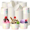 Bokon 100 Pcs Spring Easter Checkered Paper Ice Cream Cups