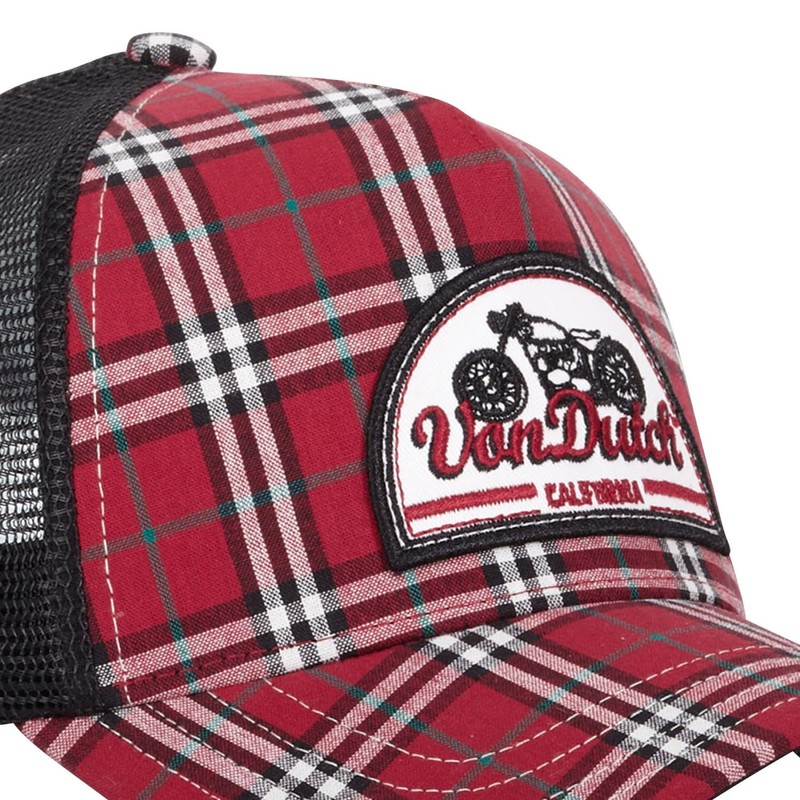 Von Dutch Mens Womens Trucker Jak Adjustable Cap, Red /
