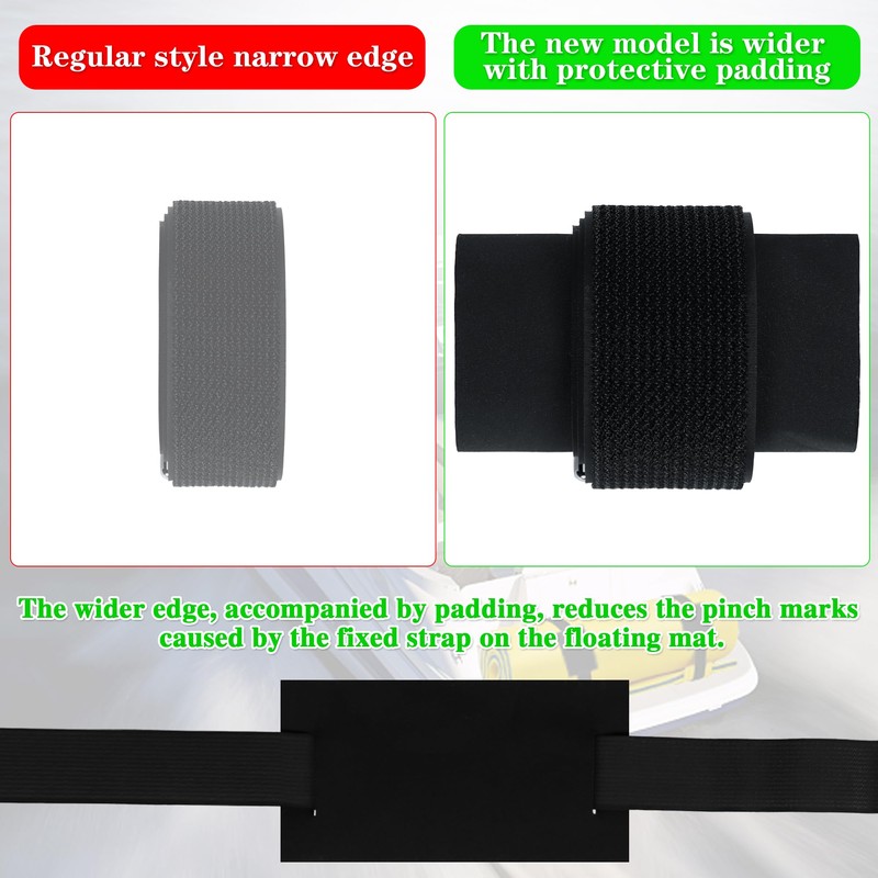 3 Set Floating Water Mat Straps with Pad Protectors, Floating