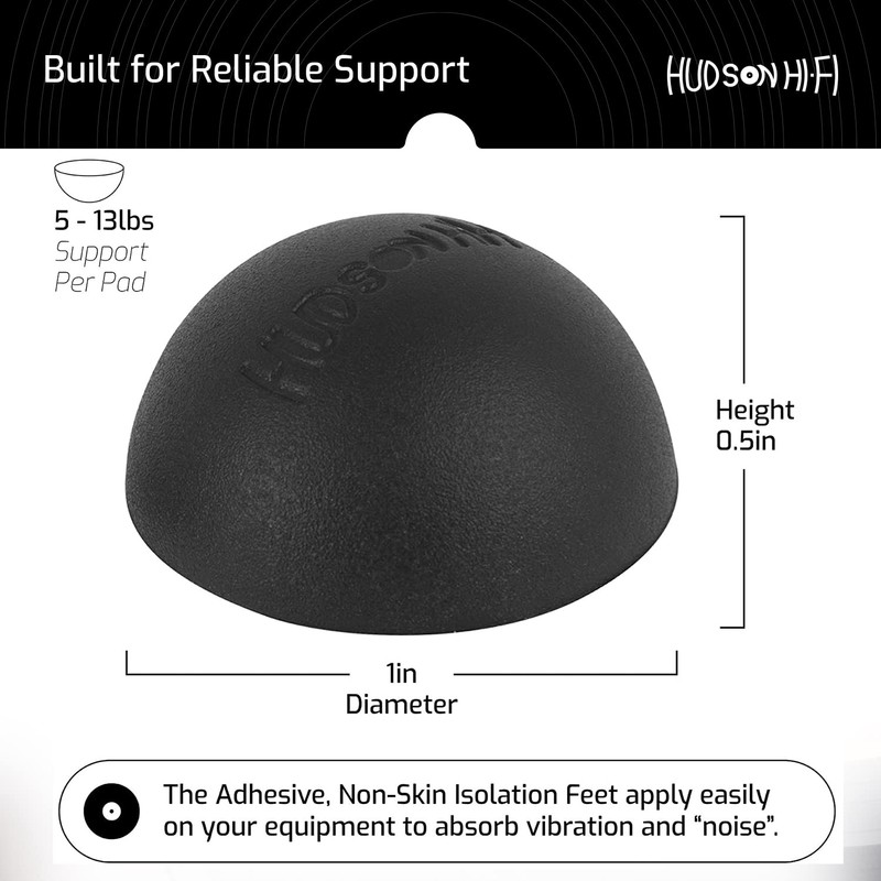 Silicone Speaker Isolation Feet (4-Pack, 1") – Non-Skid Adhesive Pads