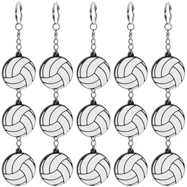 TOPPERFUN Pack of 20 volleyball key rings, 9.7 x 3.7 cm, PVC volleyball pendants, volleyball stickers, bag decoration, key decoration, DIY supplies, creative hanging key rings