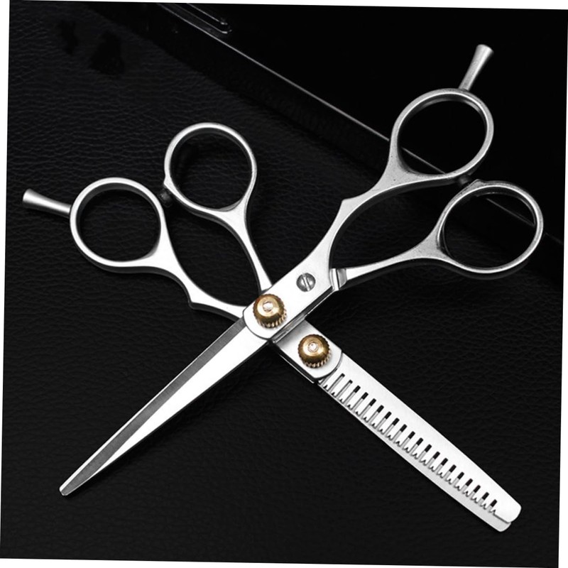 Healvian Stainless Steel Hairdressing Scissors Set 2pcs Flat Teeth Shears