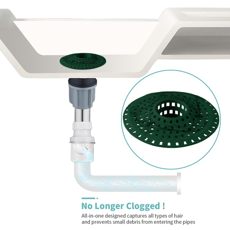 Aluvor Bathtub Drain Hair Catcher,Silicone Tub Hair Catcher Drain Protector,All-in-one