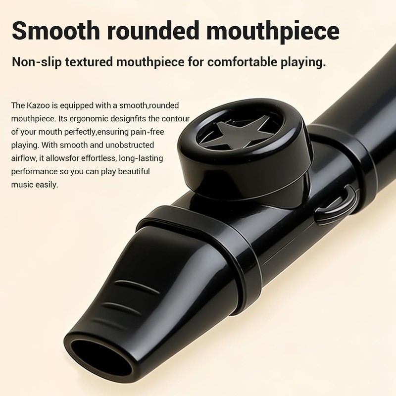 Professional Kazoo for Adults, Premium ABS Musical Instrument, Adjustable Tone,