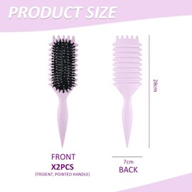 1 Women'S Pointed Handle Curling Comb, 1 Girls Three-Prong Curling Comb, Curl Styling Brush, Hair Smoothing Brush, Curl Shaping Brush, Unisex