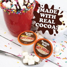 Tootsie Roll Hot Chocolate Pods, Single Serve Premium Cocoa, Compatible with K-Cup Brewers, 12 Count (Pack of 6)