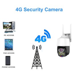 SECUEYE 4MP Surveillance Camera 3G/4G LTE Pan/Tilt/Zoom Colour Night Vision Person Detection Automatic Tracking IP65 Waterproof TF Card Recording