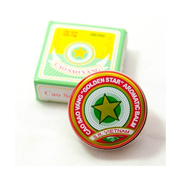 01 Boxes X 10 Grams (Net Weight), Golden Star Balm Big Size, Cao Sao Vang Vietnam, Aromatic Balsam